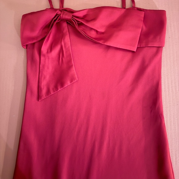 Anthropologie Midi Red dress with bow - Picture 5 of 7